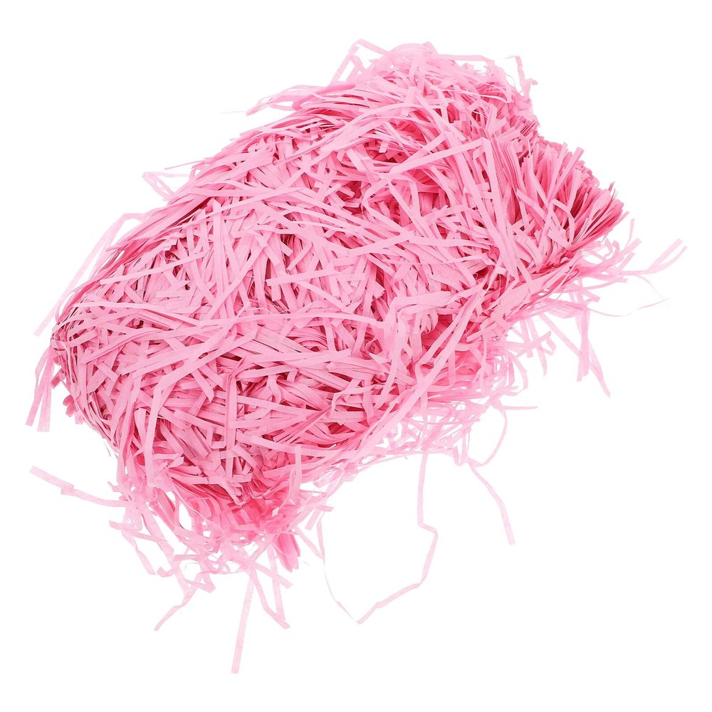 DIYEAH Pink Raffia Grass Shredded Paper 200g Bag Crinkle Cut Basket Filler Decorative Cushion Paper for Boxes Easter Holiday Party Craft Supplies