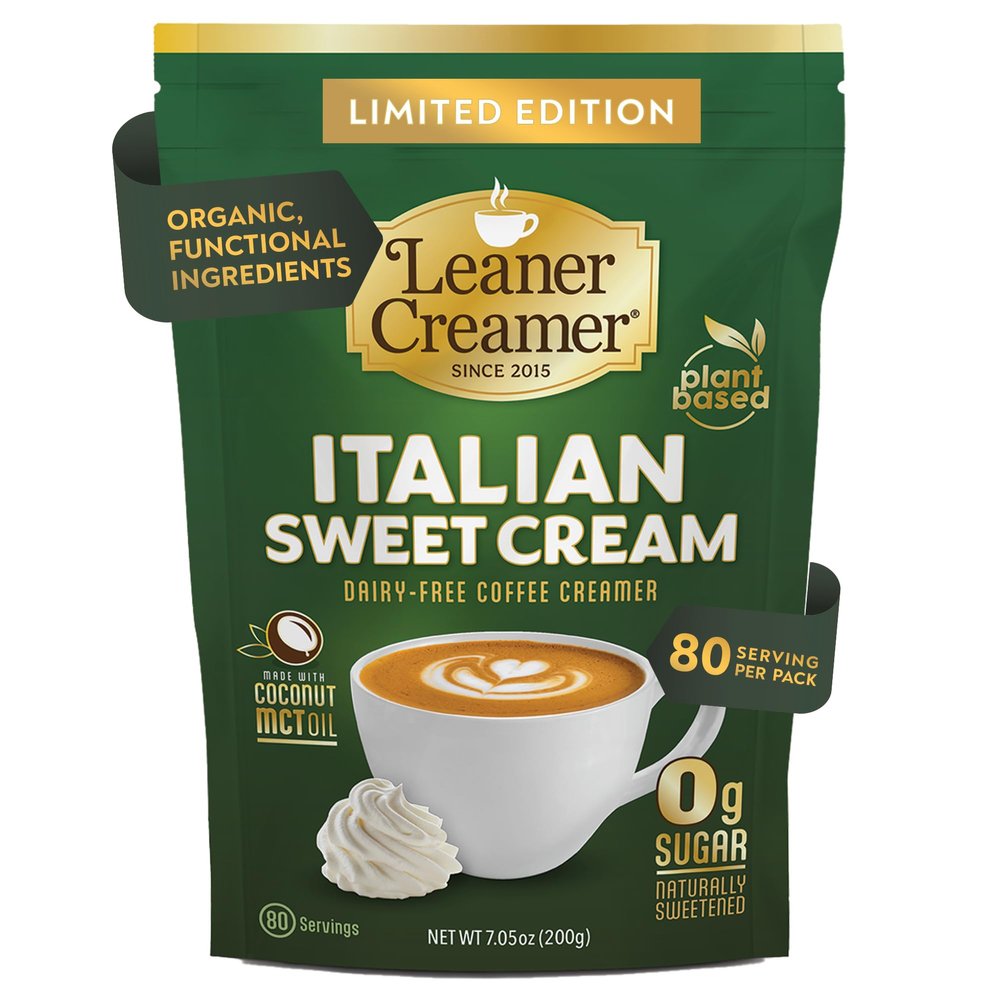 Leaner Creamer New Italian Sweet Cream Coffee Creamer, 80 Servings