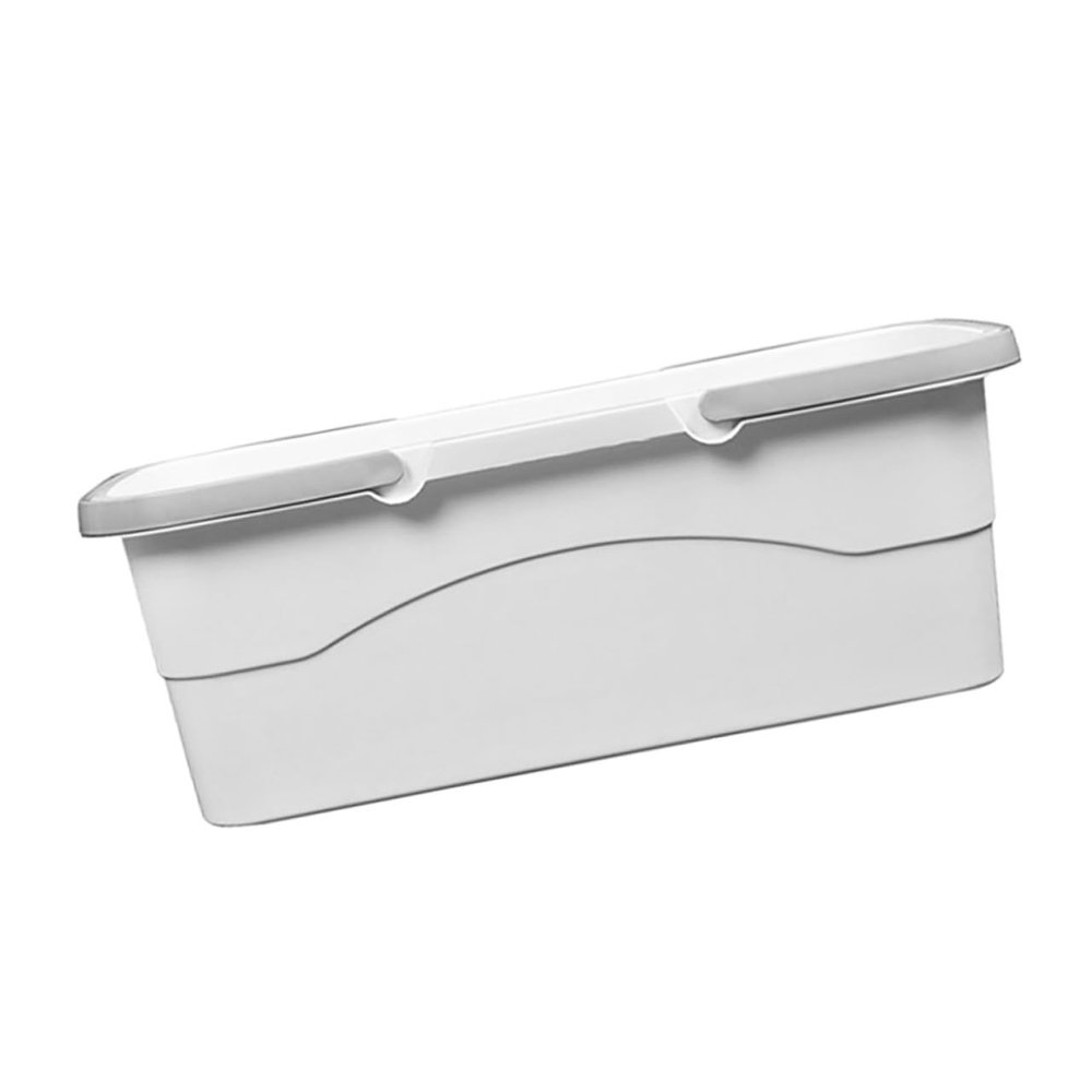 TEHAUX Portable Mop Bucket with Drain Holes, Plastic Mop Washing Pail 49x23x18cm, White Rectangular Handheld Cleaning Bucket for Home and Kitchen Use Random Color