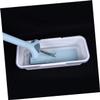 TEHAUX Portable Mop Bucket with Drain Holes, Plastic Mop Washing Pail 49x23x18cm, White Rectangular Handheld Cleaning Bucket for Home and Kitchen Use Random Color view 3