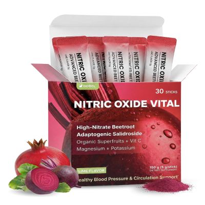 Dobel 8-in-1 Beet Powder for Blood Flow & Circulation | Cardiovascular Supplement for Healthy Blood Pressure | Enhanced Nitric Oxide for Women & Men, 30 Sticks