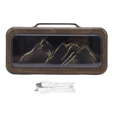 RIZGHWOY Essential Oil Diffuser Humidifier, 600mL Desktop Humidifier with Dual Spray LED Light for Home Bedroom Aromatherapy (Dark Wood Grain)