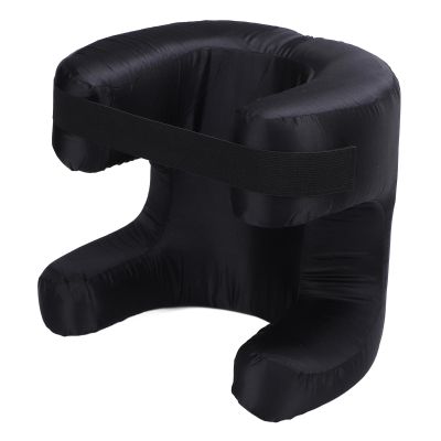 Hamwesh Ergonomic Beauty Pillow, Silk Fabric Memory Foam Support, Unique Shape Design for Back Side Stomach Sleepers, with Face Pressure Reduction, for Comfortable Rest (Black)