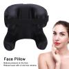 Hamwesh Ergonomic Beauty Pillow, Silk Fabric Memory Foam Support, Unique Shape Design for Back Side Stomach Sleepers, with Face Pressure Reduction, for Comfortable Rest (Black) view 4