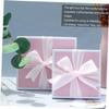 Parliky Pink Bowknot Candy Treat Box with Lid 25x18x8cm Cardboard Storage Case for Valentines Wedding Christmas Packaging view 2