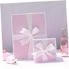 Parliky Pink Bowknot Candy Treat Box with Lid 25x18x8cm Cardboard Storage Case for Valentines Wedding Christmas Packaging view 3