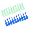 TEHAUX 20 Pcs Mini Prison Toothbrushes Soft Short Handle Portable Small Cleaning Brushes for Inmates with Anti-self- Finger Guard, Blue and Light Green view 1