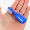 TEHAUX 20 Pcs Mini Prison Toothbrushes Soft Short Handle Portable Small Cleaning Brushes for Inmates with Anti-self- Finger Guard, Blue and Light Green view 4