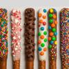 Fathers Day Assorted Chocolate Covered Pretzel Rods 16 Count Made-to-Order Milk & White Chocolate Pretzels Gourmet Gift for Dad view 3