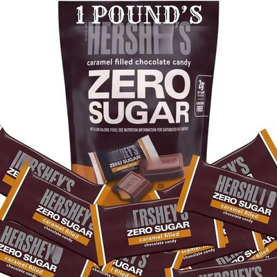 Zero Sugar Caramel Filled Chocolate, 16 Ounces of Sugar-Free Chocolate Candy, for Low Carb Diets