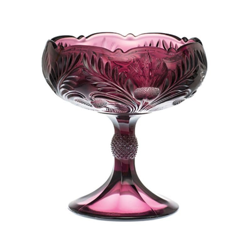 Footed Compote - Inverted Thistle - American Made - Mosser Glass USA (Amethyst, Small)