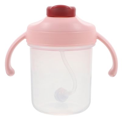 HONMEET Weighted Straw Sippy Cup with Two Handles 300ml Plastic Mug with Lid Anti-spill Drinking Cup for Elderly Disabled Adults Hospital Use Dysphagia Care