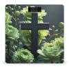 Black Cross Among Green Flowers Bathroom Scale for Body Weight Bathroom Weighing Scales with Back Lit LED Display Sturdy Tempered Glass Body Weight Bathroom Scale 400lb Weighing view 1