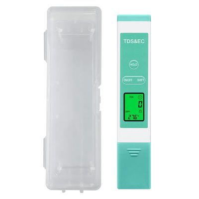 3-in-1 TDS EC Water Quality Tester with Backlight, Digital Water Purity Meter for Drinking Water, Aquarium and Hydroponics, Temperature Measurement, 0-9999ppm Range, Batteries Not Included