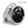 Small Black Schnauzer Dog Pill Box 3 Compartments Pill Case Portable Travel Medicine Organizer Round Mini Medicine Container Holder Fits in Pocket for Vitamin Fish Oil view 2