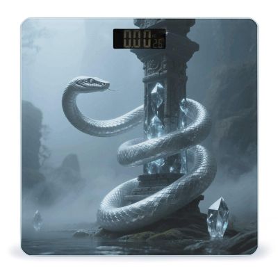 Snake on Crystal Pillar Weight Scale Large Digital Bathroom Scales with Bright LED Display Non Slip Digital Scale and Step On Fashion Weighing Machine for Body