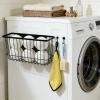 LIOIFIR Magnetic Holder for Wool Dryer Balls & Lint Bin (2-Pack, Black) Extra Long 14.2" & 10.4" Metal Laundry Trash Can Washer Side Organizer with 4 Magnetic Hooks (Balls Not Included) view 3