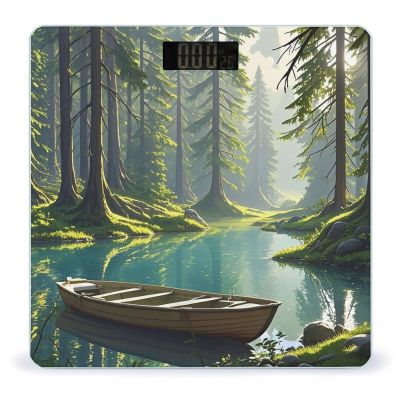 Forest Lake Bathroom Scale for Body Weight Bathroom Weighing Scales with Back Lit LED Display Sturdy Tempered Glass Body Weight Bathroom Scale 400lb Weighing