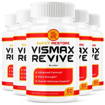 (5 Pack) Vismax Revive Capsules, Vis Max Premium Eye & Vision Vitamin Supplement Pills - Natural Advanced Formula for Eyesight Visual Sight - Overall Wellness Support - Made in USA (300 Capsules)