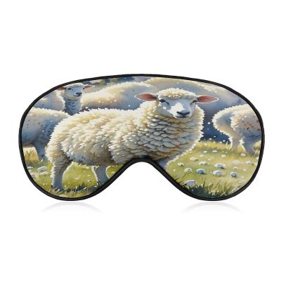 Sheeps Watercolor Eye Mask Sleep Mask for Side Sleeper Women Men Pressure-Free & Light Block-Out Blindfold Soft Comfortable Eye Covers Breathable Blindfold Adjustable