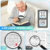 10X 30X Handheld Magnifying Glass for Reading, Upgrade 110mm Large Magnifying Glass with Non-Slip Handle, Scratch Resistant Lens, Magnifiers for Close Work Reading Newspaper Hobby Observation(4.3in) view 2