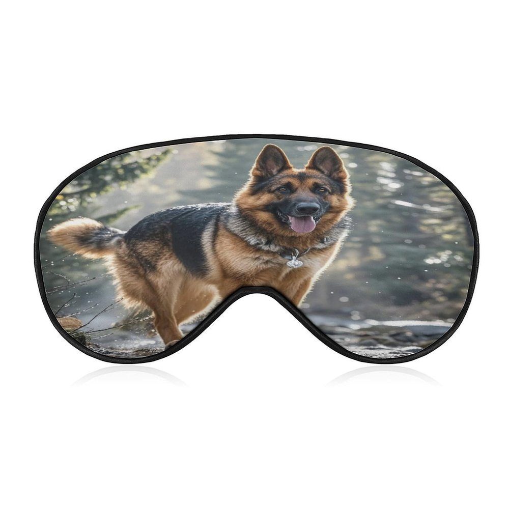 German Shepherd Dog Eye Mask Sleep Mask for Side Sleeper Women Men Pressure-Free & Light Block-Out Blindfold Soft Comfortable Eye Covers Breathable Blindfold Adjustable