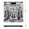 Black and White Chess Bathroom Scale for Body Weight Bathroom Weighing Scales with Back Lit LED Display Sturdy Tempered Glass Body Weight Bathroom Scale 400lb Weighing view 2