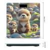 Cartoon Brown Otters Bathroom Scale for Body Weight Bathroom Weighing Scales with Back Lit LED Display Sturdy Tempered Glass Body Weight Bathroom Scale 400lb Weighing view 2