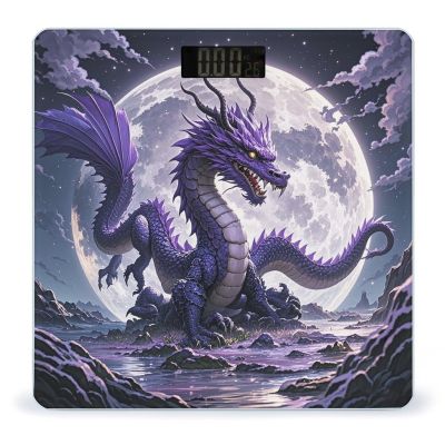 Purple Dragon Purple Moon Bathroom Scale for Body Weight Bathroom Weighing Scales with Back Lit LED Display Sturdy Tempered Glass Body Weight Bathroom Scale 400lb Weighing