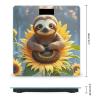 Cartoon Sloth Sitting on Sunflower Bathroom Scale for Body Weight Bathroom Weighing Scales with Back Lit LED Display Sturdy Tempered Glass Body Weight Bathroom Scale 400lb Weighing view 2