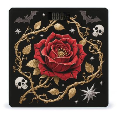 Peel and Stick Gothic Weight Scale Large Digital Bathroom Scales with Bright LED Display Non Slip Digital Scale and Step On Fashion Weighing Machine for Body