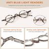 JM 5 Pack Round Reading Glasses for Women Men, Vintage Small Blue Light Blocking Computer Readers with Spring Hinges + 2.75 view 3