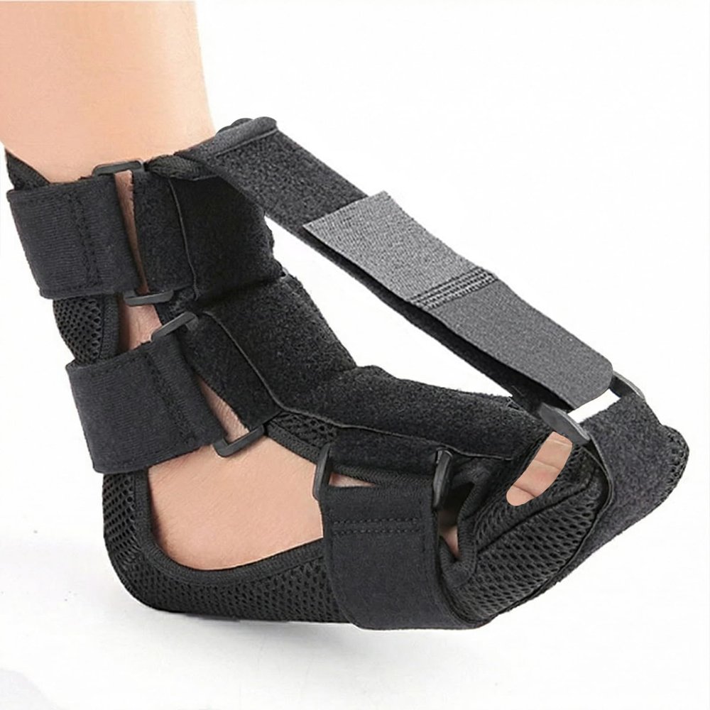Plantar Fasciitis Night Foot Brace for Heel Pain Relief, Soft Adjustable Foot Drop Support to Stretch Achilles Tendon, Reduce Morning Foot Pain, Improve Foot Alignment While Sleeping (1PC, Medium)