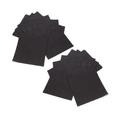 GANAZONO Black Disposable Lunch Napkins 15.74 Inch, 25pcs Beverage and Cocktail Napkins for Birthday, Wedding, Party, and Holiday Events