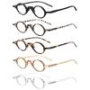 JM 5 Pack Round Reading Glasses for Women Men, Vintage Small Blue Light Blocking Computer Readers with Spring Hinges +1.25 view 1