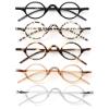 JM 5 Pack Round Reading Glasses for Women Men, Vintage Small Blue Light Blocking Computer Readers with Spring Hinges +1.25 view 2