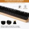 24-Inch Push Broom Set for Indoor & Outdoor Cleaning, Heavy Duty Sweeping Brooms with 61-Inch Solid Wood Handle, Soft & Stiff Bristle Combo for Garage, Shop, Patio & Home (2-Pack) view 4