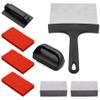 Griddle Cleaning Kit Effective Grease & Stain Removal Handled Griddle Cleaner with Shovel, Cleaning Stones and 3 Scouring Pads Flat Top Grill Cleaner for Hot or Cold Surfaces, Ornements de jardin view 2
