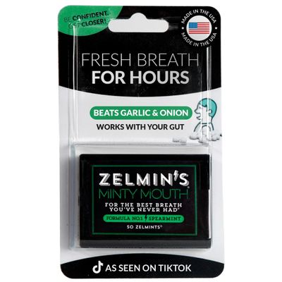 Zelmin's Minty Mouth Breath Mints - Long-Lasting Fresh Breath for Adults