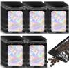 Marspark 500 Pcs Holographic Aluminum Foil Bags, 3 x 4.7 Inch Resealable Sealed Bag with Clear Window Zipper Lock Black Packaging Bags for Food Storage Sample Jewelry Lip gloss Supplies view 1