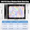 Marspark 500 Pcs Holographic Aluminum Foil Bags, 3 x 4.7 Inch Resealable Sealed Bag with Clear Window Zipper Lock Black Packaging Bags for Food Storage Sample Jewelry Lip gloss Supplies view 2