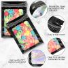 Marspark 500 Pcs Holographic Aluminum Foil Bags, 3 x 4.7 Inch Resealable Sealed Bag with Clear Window Zipper Lock Black Packaging Bags for Food Storage Sample Jewelry Lip gloss Supplies view 3