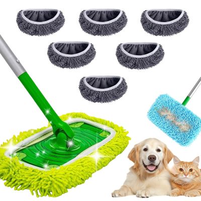 2026 New Chenille Mop Refill Pads for Home Use, Reusable Microfiber Chenille Mop Pads, Dust Mop Covers Washable Wet & Dry for Floor Cleaning & Pet Hair (6PC * D)