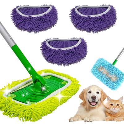 2026 New Chenille Mop Refill Pads for Home Use, Reusable Microfiber Chenille Mop Pads, Dust Mop Covers Washable Wet & Dry for Floor Cleaning & Pet Hair (3PC * D)