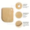 2 Pack Bamboo Dish Scrub Brush with Bamboo Pan Scraper Pot Scraper Non-Scratch Dish Scrapers Kitchen Cleaning Tools for Cast Iron Skillets, Cookware, Dishes, Pans Bowls, Plates and Pots view 3