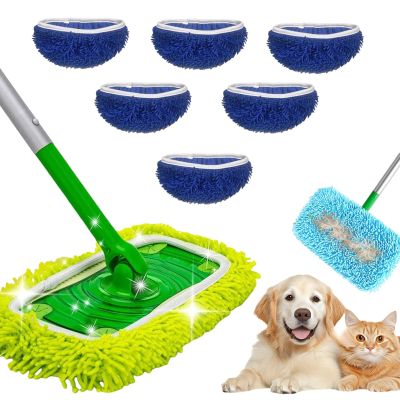 2026 New Chenille Mop Refill Pads for Home Use, Reusable Microfiber Chenille Mop Pads, Dust Mop Covers Washable Wet & Dry for Floor Cleaning & Pet Hair (6PC * F)
