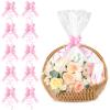 10PCS 18x24Inch Shrink Wrap Bags with Pink Bows for Gift Baskets Large Clear PVC Heat Shrink Bags Plastic Cellophane Bags for Mother's Day Valentine's Day Easter Christmas Halloween New Year Birthday Party Baby Shower And Wedding Gift Wrapping view 1