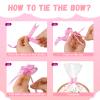 10PCS 18x24Inch Shrink Wrap Bags with Pink Bows for Gift Baskets Large Clear PVC Heat Shrink Bags Plastic Cellophane Bags for Mother's Day Valentine's Day Easter Christmas Halloween New Year Birthday Party Baby Shower And Wedding Gift Wrapping view 3