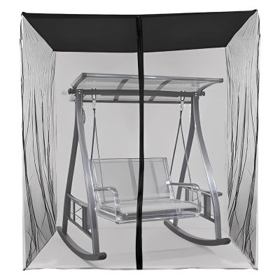 byepica 72.8 X 49.2 X 80.7 in Outdoor Patio Swing Net, Mosquito Netting, Full Coverage Polyester, Lightweight Breathable, Ideal for Porch, Garden, Backyard