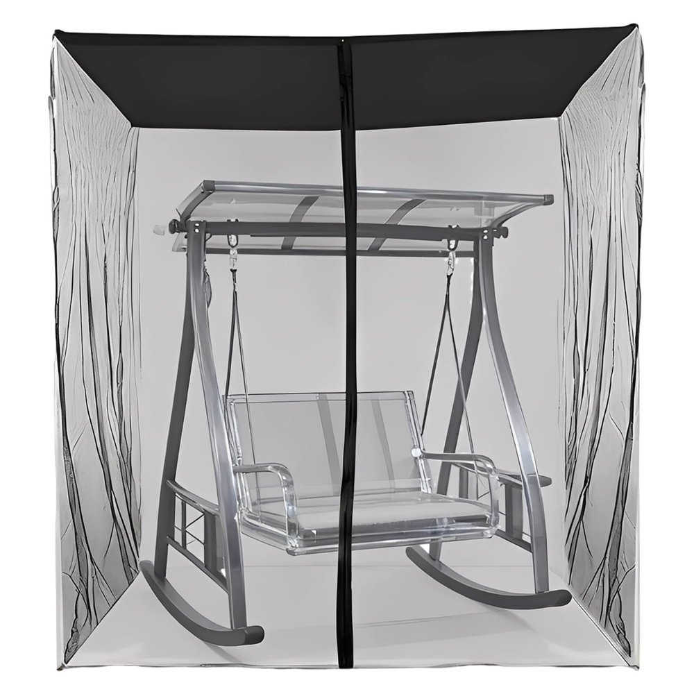byepica 72.8 X 49.2 X 80.7 in Outdoor Patio Swing Net, Mosquito Netting, Full Coverage Polyester, Lightweight Breathable, Ideal for Porch, Garden, Backyard